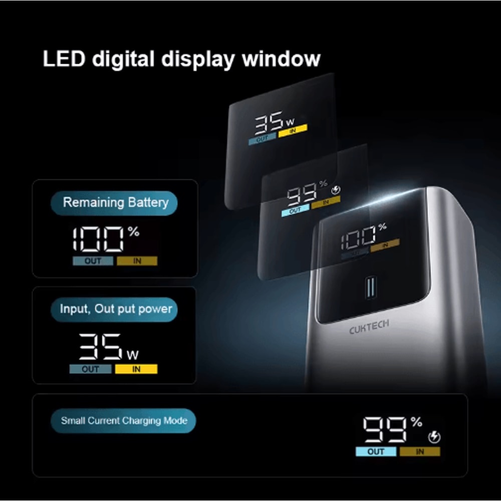 CUKTECH 10 Mini PB1055 10000mAh 55W 2Port Fast Charging Power Bank 3