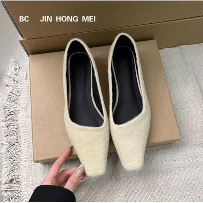 SUOJIALUN Women Square Toe Pumps Elegant Low Heel SlipOn Office Shoes 15