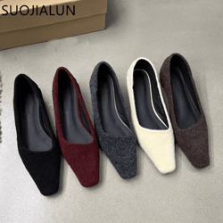 suojialun women square toe pumps – elegant low heel slip-on office shoes
