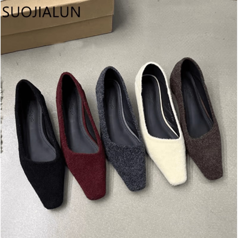 SUOJIALUN Women Square Toe Pumps Elegant Low Heel SlipOn Office Shoes 0