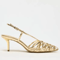 Luxury Gold Pointed Toe Slingback Heels Thin Strap High Heel Summer Sandals 5