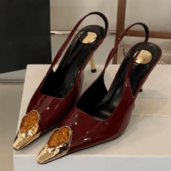 eilyken rhinestone pointed toe slingback pumps elegant thin heel banquet and prom heels