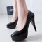Classic Patent Leather Platform Wedding Pumps Nude High Heels For Women 34 To 42 4