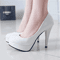 Classic Patent Leather Platform Wedding Pumps Nude High Heels For Women 34 To 42 7