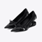 Fashion Spliced Heel Pointed Toe Mary Jane Pumps With Bow Detail 2