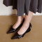 Fashion Spliced Heel Pointed Toe Mary Jane Pumps With Bow Detail 5