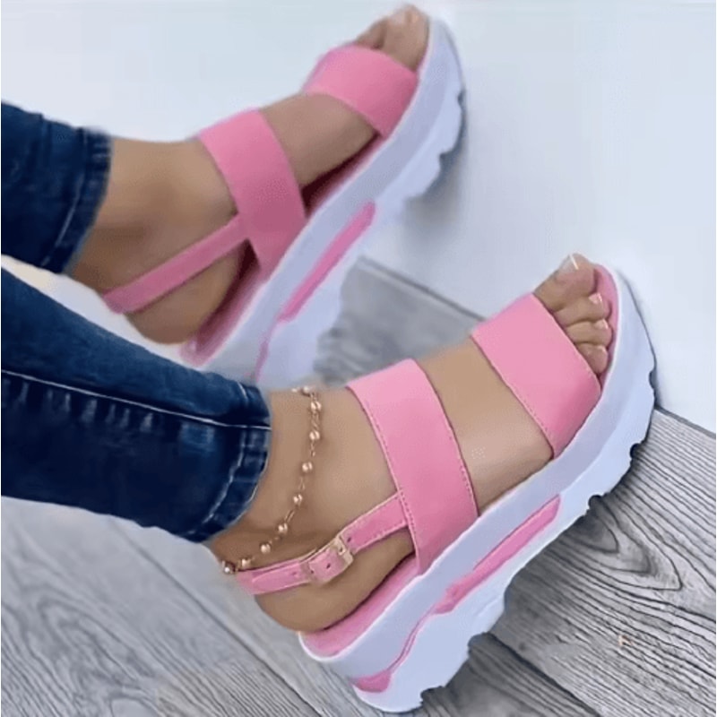 Lightweight Platform Wedge Sandals For Women Casual Summer Heel Shoes 6
