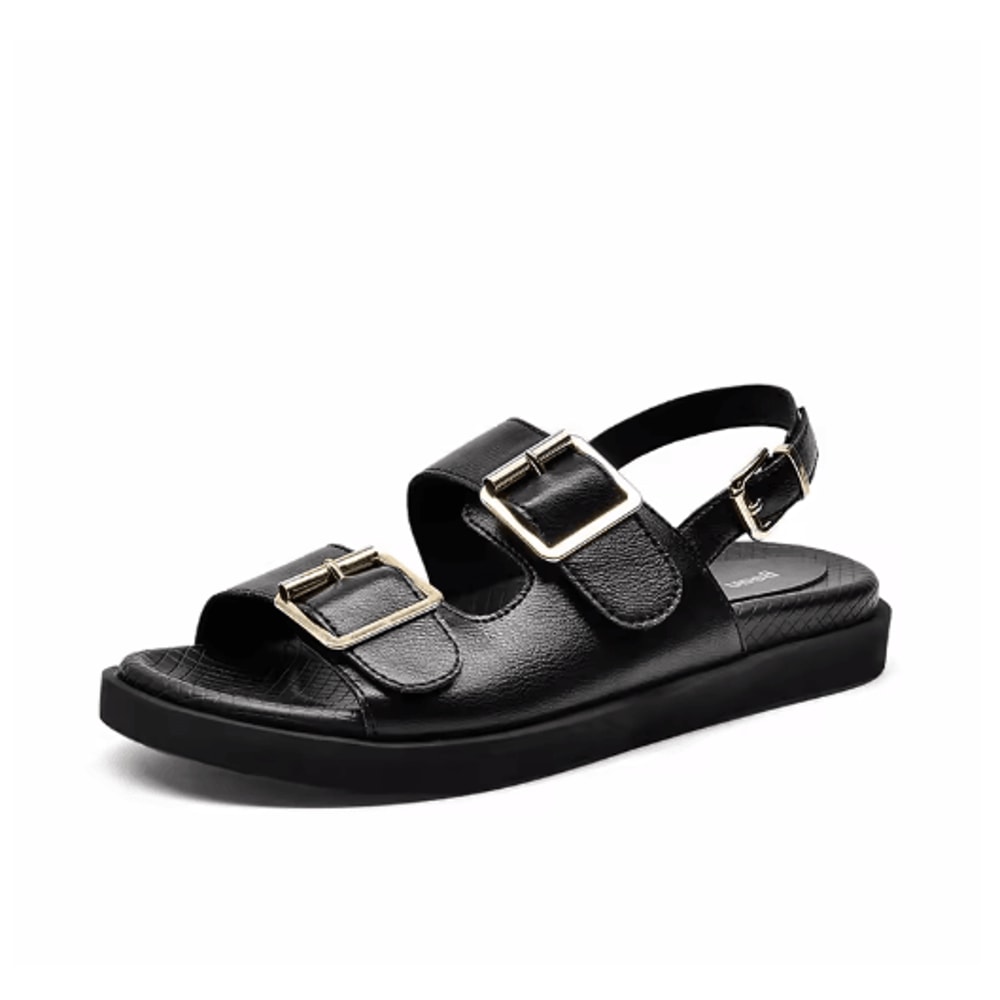 BeauToday Genuine Leather Ankle Buckle Sandals Handmade Low Heel Summer Shoes 38128 5