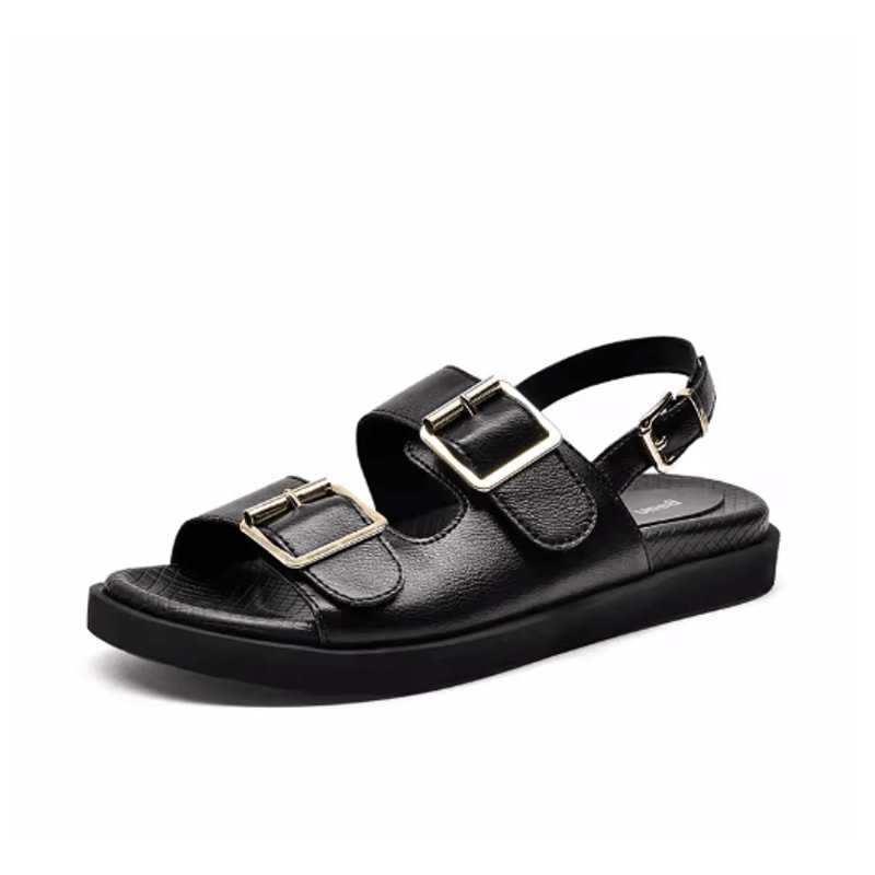 BeauToday Genuine Leather Ankle Buckle Sandals Handmade Low Heel Summer Shoes 38128 5