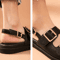BeauToday Genuine Leather Ankle Buckle Sandals Handmade Low Heel Summer Shoes 38128 8