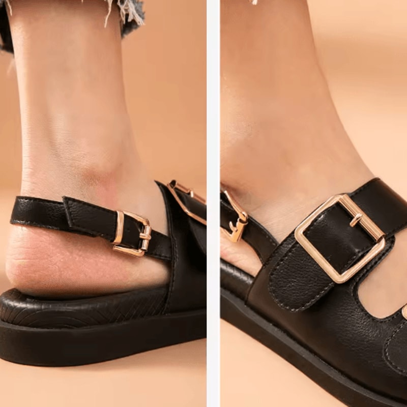 BeauToday Genuine Leather Ankle Buckle Sandals Handmade Low Heel Summer Shoes 38128 8