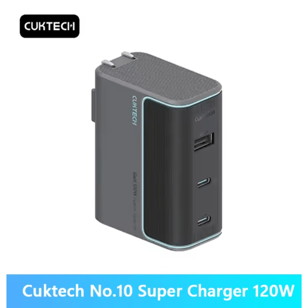 CUKTECH No10 120W GaN 3Port USB C Fast Charger For Laptop Smartphones 0