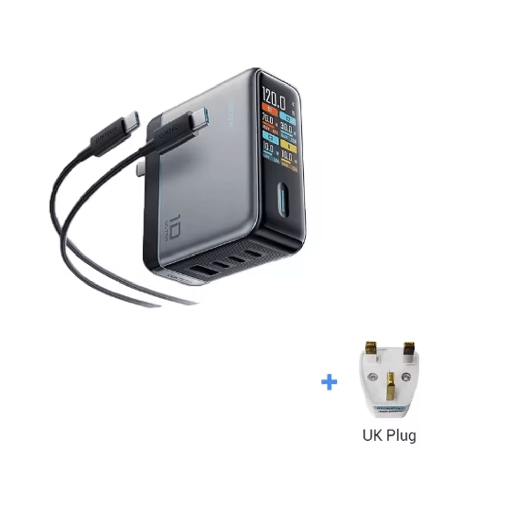 CUKTECH 10 Ultra 120W MultiPort Fast Charging USBC Wall Charger With Smart Display 1
