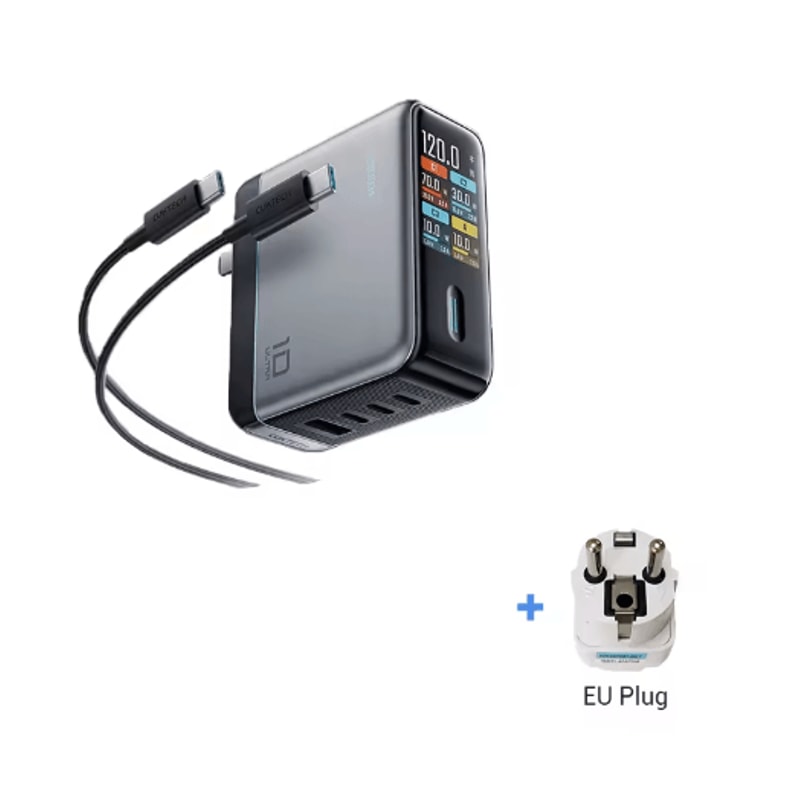 CUKTECH 10 Ultra 120W MultiPort Fast Charging USBC Wall Charger With Smart Display 3