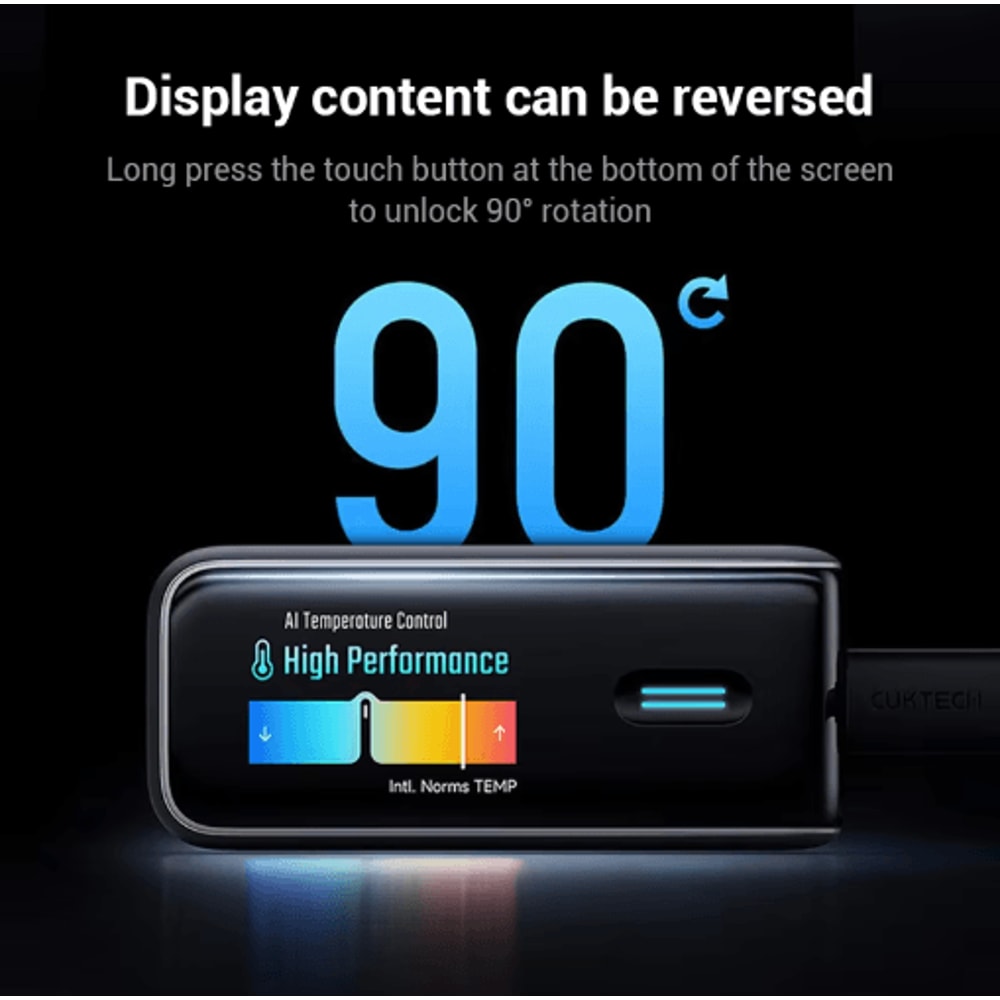 CUKTECH 10 Ultra 120W MultiPort Fast Charging USBC Wall Charger With Smart Display 7