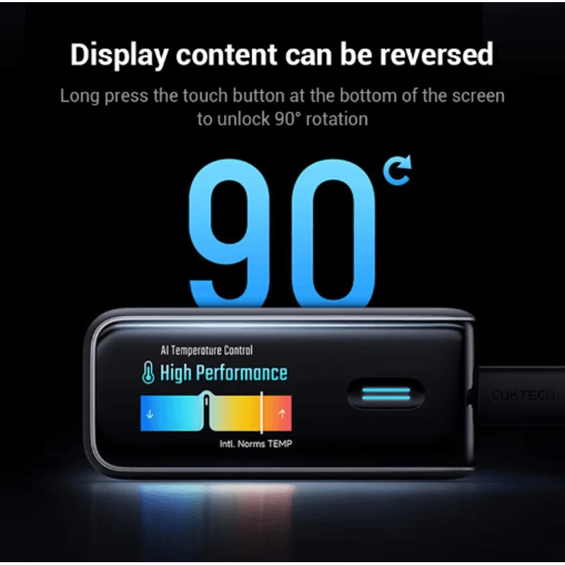 CUKTECH 10 Ultra 120W MultiPort Fast Charging USBC Wall Charger With Smart Display 7