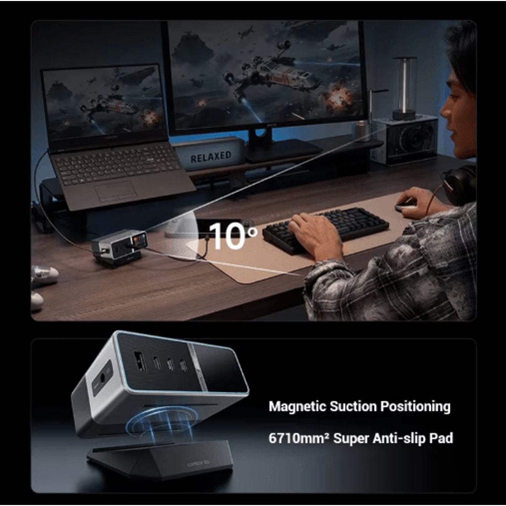 CUKTECH 30 Ultra 300W GaN Desktop Charging Station With Smart IPS Display 7