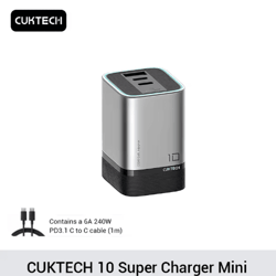 cuktech no.10 ultra 120w gan usb-c multi-port fast charging adapter