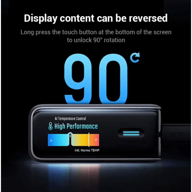 CUKTECH 10 Ultra 120W GaN USBC Smart Power Adaptor With Display 6