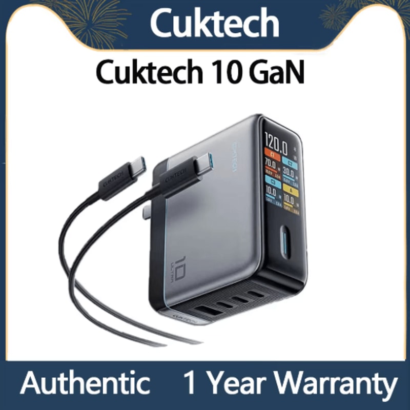 CUKTECH 10 Ultra 120W GaN USBC Smart Power Adaptor With Display 0