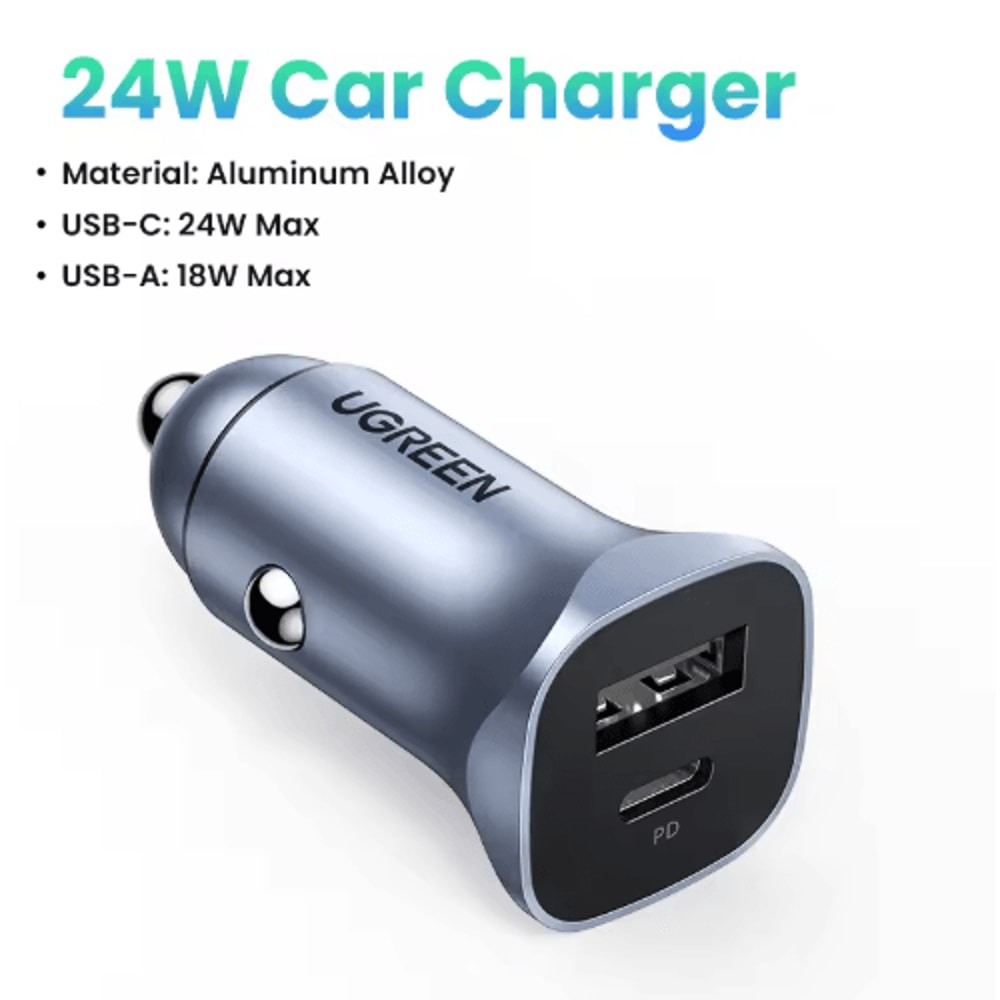 UGREEN Ultra Fast Car Charger USBC PD Quick Charge Adapter For IPhone Xiaomi 1