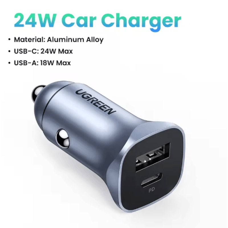 UGREEN Ultra Fast Car Charger USBC PD Quick Charge Adapter For IPhone Xiaomi 1