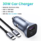 UGREEN Ultra Fast Car Charger USBC PD Quick Charge Adapter For IPhone Xiaomi 3