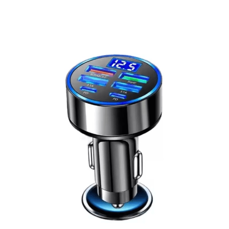 UYUXIO 6in1 USBC Car Charger With Dual PD Voltage Display Super Fast Charging Adapter 1