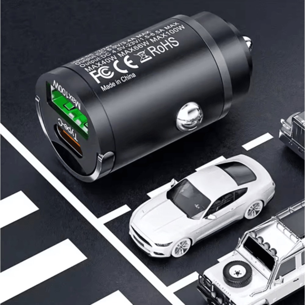 100W USBC PD Car Charger QC30 Fast Charging Cigarette Lighter Adapter 6