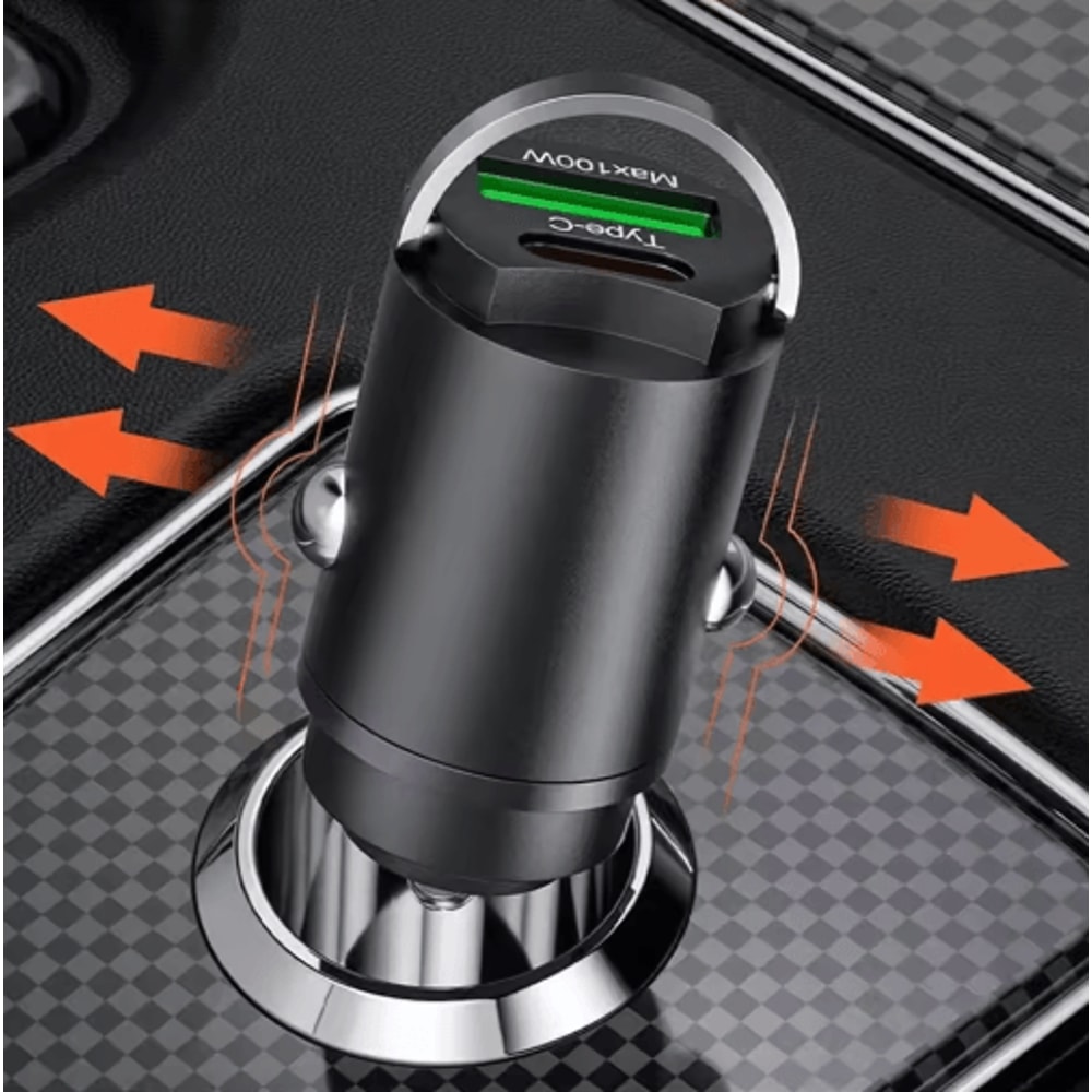 100W USBC PD Car Charger QC30 Fast Charging Cigarette Lighter Adapter 7