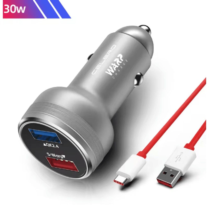 80W SuperVOOC Dual USB Car Charger For OnePlus Warp Dash Fast Charge Adapter 8