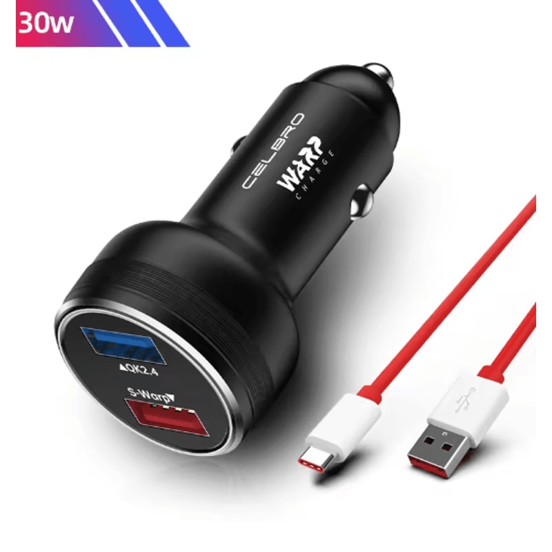 80W SuperVOOC Dual USB Car Charger For OnePlus Warp Dash Fast Charge Adapter 9