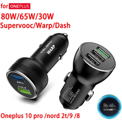 80w supervooc dual usb car charger for oneplus – warp & dash fast charge adapter