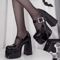 Platform Mary Jane Thick Heel High Heels With Metal Buckle 2