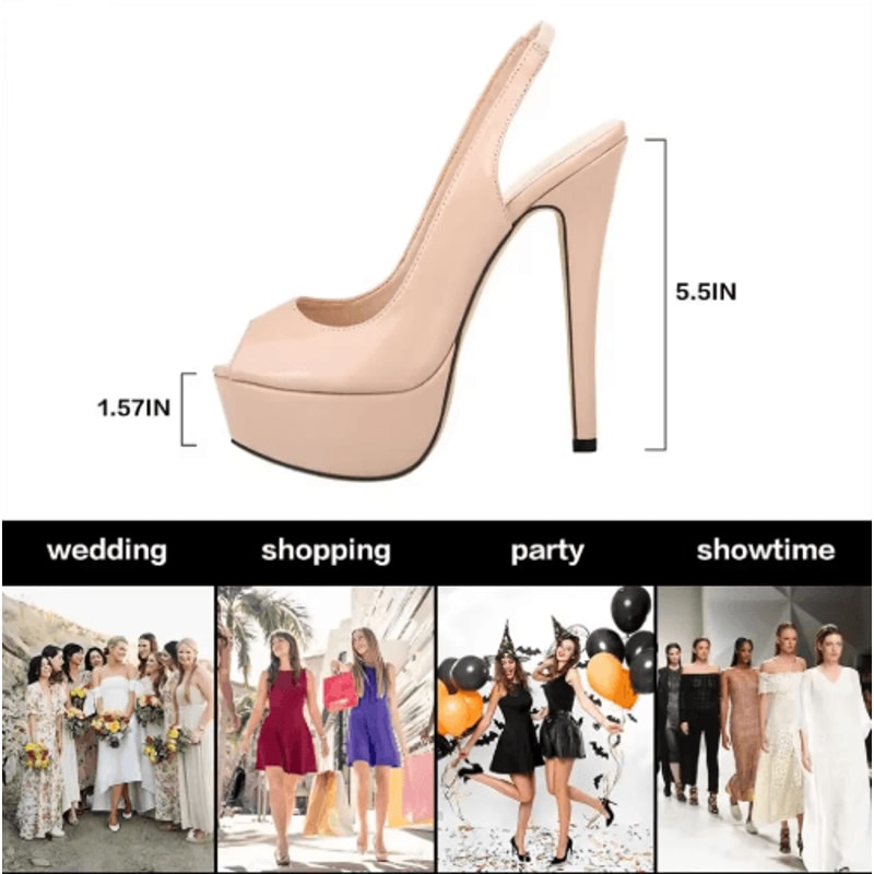 14CM Platform Gladiator High Heel Sandals Sexy Open Toe Party Wedding Shoes 0