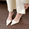 Designer Pointed Toe Slingback Heels With Square Buckle Elegant Office Pumps 2