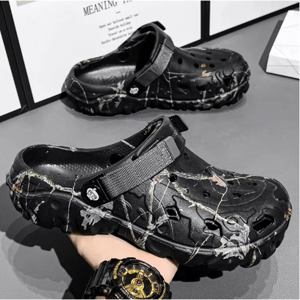 Classic Lightweight Anti Slip Garden Slippers Outdoor Platform Sandals For Men 6