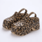 Leopard Chunky Platform Clogs Closed Toe Thick Bottom Wedge Sandals 0