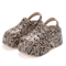 Leopard Chunky Platform Clogs Closed Toe Thick Bottom Wedge Sandals 2