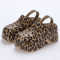 Leopard Chunky Platform Clogs Closed Toe Thick Bottom Wedge Sandals 3