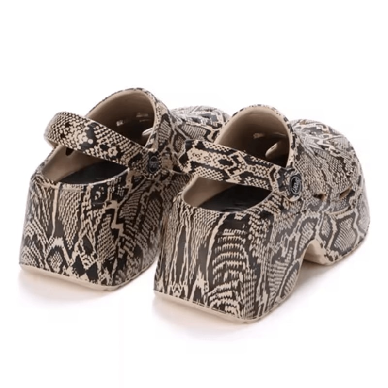 Leopard Chunky Platform Clogs Closed Toe Thick Bottom Wedge Sandals 5