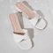 2025 Open Toe Square Heel Leather Slide Slippers Candy Color Summer Sandals 4