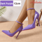 Aphixta Plus Size Pointed Toe Metal Buckle Stiletto Pumps 10CM To 12CM Party Heels 48 To 50 7