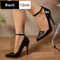 Aphixta Plus Size Pointed Toe Metal Buckle Stiletto Pumps 10CM To 12CM Party Heels 48 To 50 9