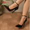 Aphixta Plus Size Pointed Toe Metal Buckle Stiletto Pumps 10CM To 12CM Party Heels 48 To 50 12