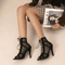 Sexy Hollow Mesh Cross Tied Peep Toe High Heel Sandals With Ankle Strap 0
