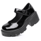 Vintage PU Leather Lolita Platform Mary Janes Japanese Style Chunky Heel Pumps Up To Size 42 1
