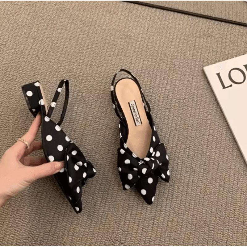 Elegant Pointed Strap Low Heel Sandals Womens Fashion Party Pumps 2023 4
