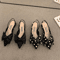 Elegant Pointed Strap Low Heel Sandals Womens Fashion Party Pumps 2023 6