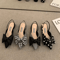 Elegant Pointed Strap Low Heel Sandals Womens Fashion Party Pumps 2023 7